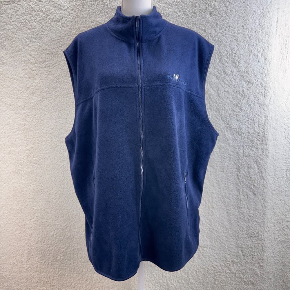 Big Dogs Fleece Vest Full Zip Men 2X Navy Blue Outdoors Hiking Polar Streetwear